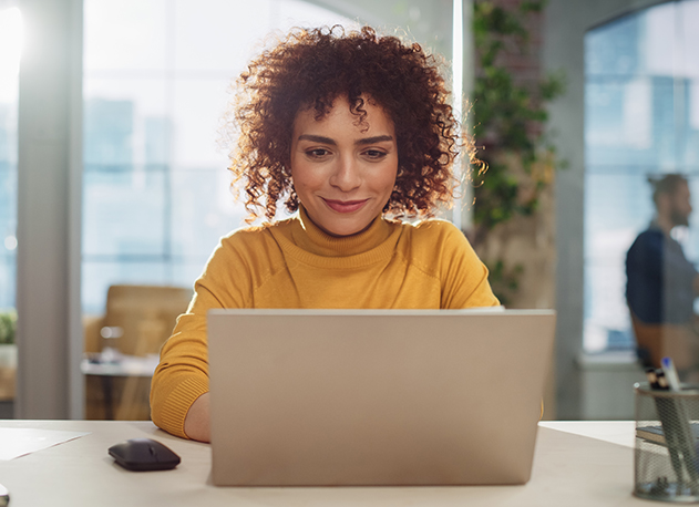 A woman enjoying enhanced security on her online store thanks to North POS systems